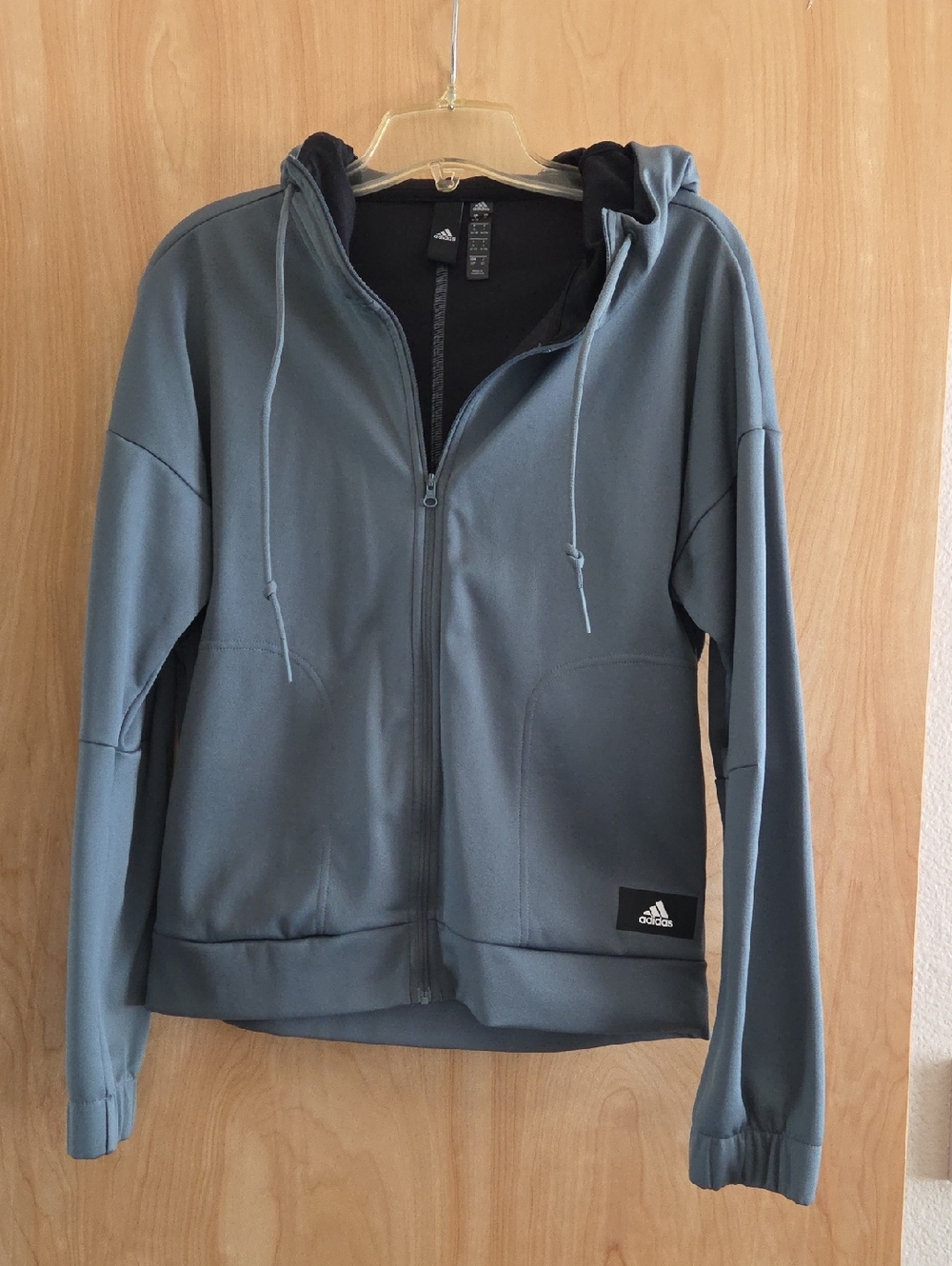 adidas Hooded Full-Zip Jacket in Slate Blue-Gray